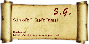 Sinkó Gyöngyi névjegykártya